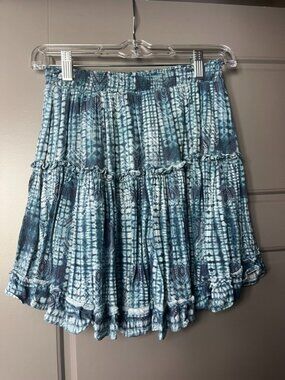 Shane blue tie-dye ruffle skirt